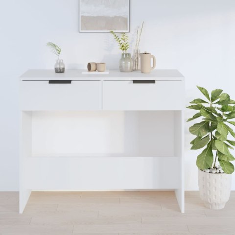 VidaXL Stolik konsolowy, biały, 90x36x75 cm, materiał drewnopochodny VidaXL Stolik konsolowy, biały, 90x36x75 cm, materiał drewnopochodny