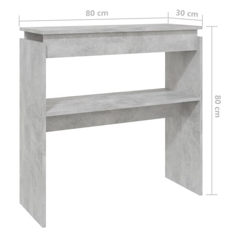 VidaXL Stolik konsolowy, szarość betonu, 80x30x80 cm, płyta wiórowa VidaXL Stolik konsolowy, szarość betonu, 80x30x80 cm, płyta wiórowa