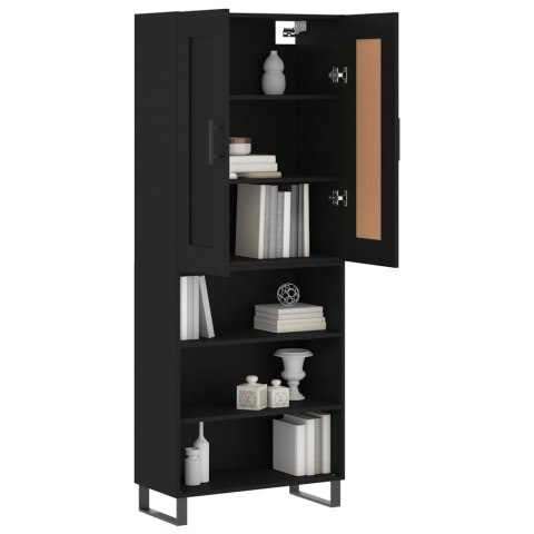 VidaXL Witrynka, czarna, 69,5x34x180 cm, materiał drewnopochodny VidaXL Witrynka, czarna, 69,5x34x180 cm, materiał drewnopochodny