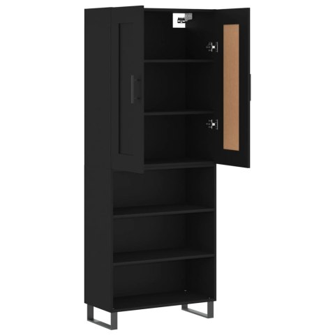 VidaXL Witrynka, czarna, 69,5x34x180 cm, materiał drewnopochodny VidaXL Witrynka, czarna, 69,5x34x180 cm, materiał drewnopochodny