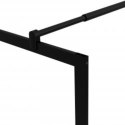 VidaXL Ścianka prysznicowa z półką, czarna, 100x195 cm ESG i aluminium