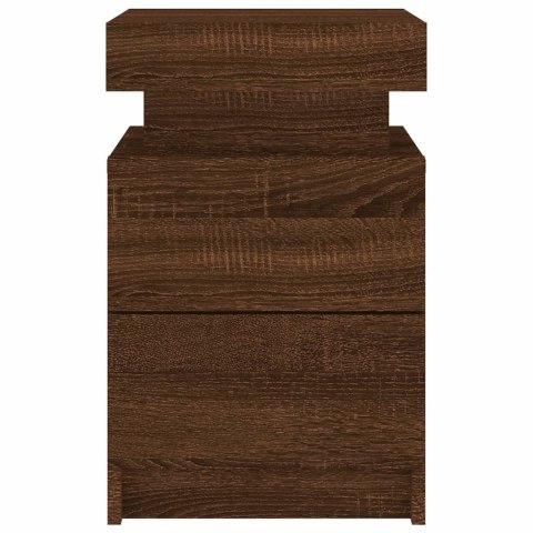 VidaXL Szafki nocne z LED, 2 szt., brązowy dąb, 35x39x55 cm VidaXL Szafki nocne z LED, 2 szt., brązowy dąb, 35x39x55 cm