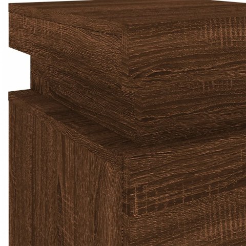 VidaXL Szafki nocne z LED, 2 szt., brązowy dąb, 35x39x55 cm VidaXL Szafki nocne z LED, 2 szt., brązowy dąb, 35x39x55 cm
