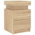 VidaXL Szafki nocne z LED, 2 szt., dąb sonoma, 35x39x55 cm