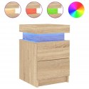 VidaXL Szafki nocne z LED, 2 szt., dąb sonoma, 35x39x55 cm