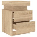 VidaXL Szafki nocne z LED, 2 szt., dąb sonoma, 35x39x55 cm