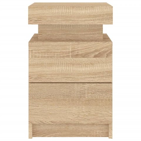 VidaXL Szafki nocne z LED, 2 szt., dąb sonoma, 35x39x55 cm VidaXL Szafki nocne z LED, 2 szt., dąb sonoma, 35x39x55 cm