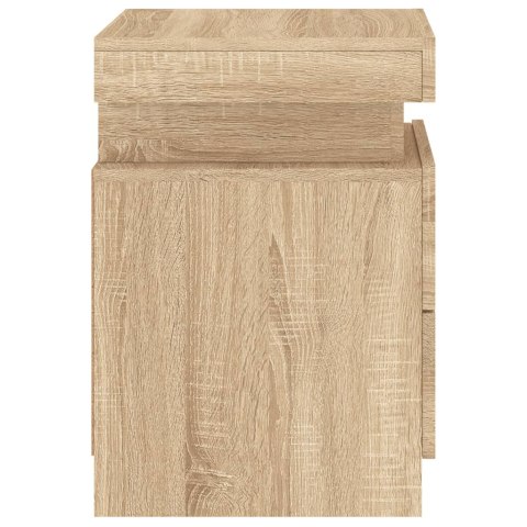 VidaXL Szafki nocne z LED, 2 szt., dąb sonoma, 35x39x55 cm VidaXL Szafki nocne z LED, 2 szt., dąb sonoma, 35x39x55 cm