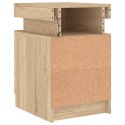 VidaXL Szafki nocne z LED, 2 szt., dąb sonoma, 35x39x55 cm