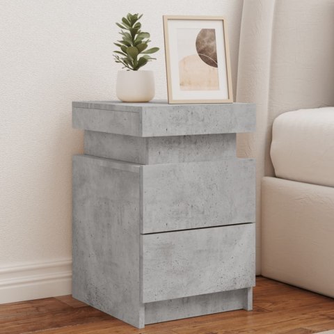 VidaXL Szafki nocne z LED, 2 szt., szarość betonu, 35x39x55 cm