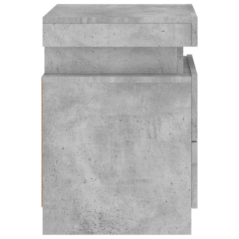 VidaXL Szafki nocne z LED, 2 szt., szarość betonu, 35x39x55 cm VidaXL Szafki nocne z LED, 2 szt., szarość betonu, 35x39x55 cm