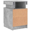 VidaXL Szafki nocne z LED, 2 szt., szarość betonu, 35x39x55 cm