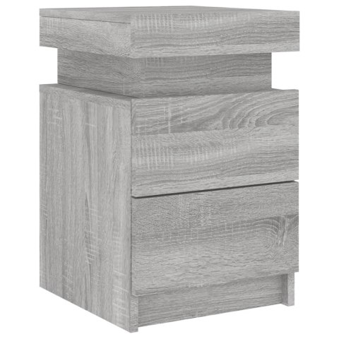 VidaXL Szafki nocne z LED, 2 szt., szary dąb sonoma, 35x39x55 cm VidaXL Szafki nocne z LED, 2 szt., szary dąb sonoma, 35x39x55 cm