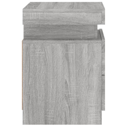 VidaXL Szafki nocne z LED, 2 szt., szary dąb sonoma, 35x39x55 cm VidaXL Szafki nocne z LED, 2 szt., szary dąb sonoma, 35x39x55 cm