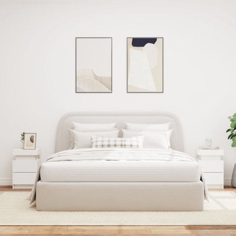 VidaXL Szafki nocne z oświetleniem LED, 2 szt., białe, 35x39x55 cm VidaXL Szafki nocne z oświetleniem LED, 2 szt., białe, 35x39x55 cm
