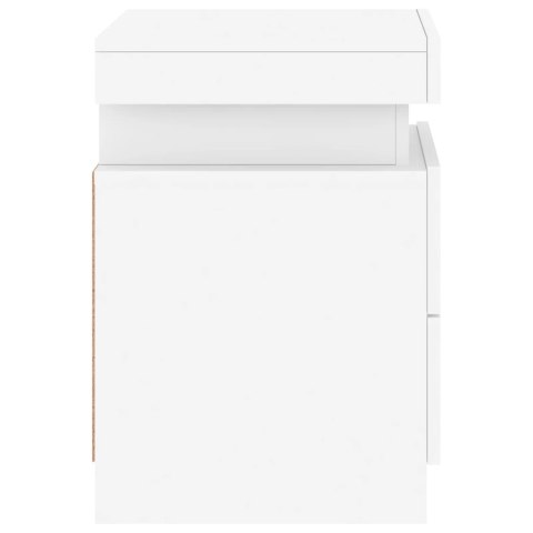 VidaXL Szafki nocne z oświetleniem LED, 2 szt., białe, 35x39x55 cm VidaXL Szafki nocne z oświetleniem LED, 2 szt., białe, 35x39x55 cm