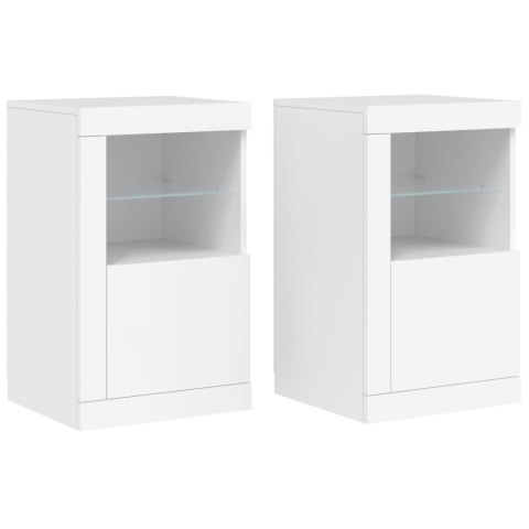 VidaXL Szafki z LED, 2 szt., białe, materiał drewnopochodny VidaXL Szafki z LED, 2 szt., białe, materiał drewnopochodny