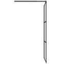VidaXL Ścianka prysznicowa z półką, czarna, 80x195 cm, ESG i aluminium