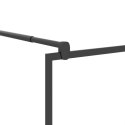 VidaXL Ścianka prysznicowa z półką, czarna, 80x195 cm, ESG i aluminium