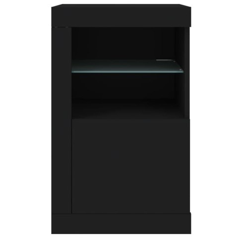 VidaXL Szafki z LED, 2 szt., czarne, materiał drewnopochodny VidaXL Szafki z LED, 2 szt., czarne, materiał drewnopochodny