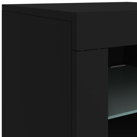 VidaXL Szafki z LED, 2 szt., czarne, materiał drewnopochodny VidaXL Szafki z LED, 2 szt., czarne, materiał drewnopochodny