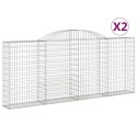 VidaXL Kosze gabionowe z łukiem, 2 szt, 300x30x120/140 cm, żelazo