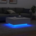 VidaXL Stolik kawowy z oświetleniem LED, biały, 80x80x31 cm