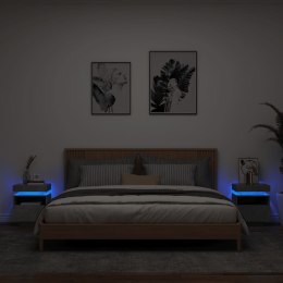 VidaXL Szafki nocne z LED, 2 szt., szarość betonu, 40x39x48,5 cm