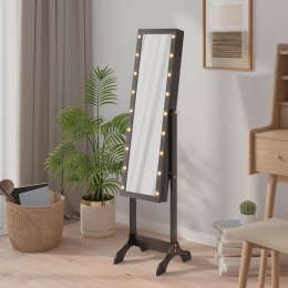 VidaXL Lustro stojące z LED, czarne, 34x37x146 cm