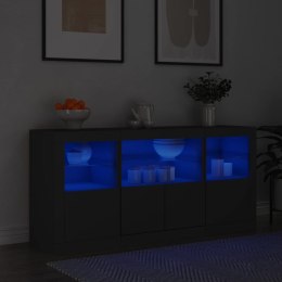 VidaXL Szafka z oświetleniem LED, czarna, 142,5x37x67 cm