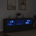 VidaXL Szafka z oświetleniem LED, czarna, 181,5x37x67 cm