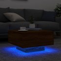 VidaXL Stolik kawowy z podświetleniem LED, brązowy dąb, 55x55x31 cm