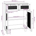 VidaXL Komoda, czarna, 60x30x75 cm, lita sosna i naturalny rattan