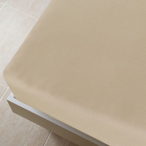 VidaXL Prześcieradło, taupe, 140x200 cm, dżersej bawełniany VidaXL Prześcieradło, taupe, 140x200 cm, dżersej bawełniany