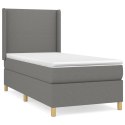 VidaXL Łóżko kontynentalne z materacem, ciemnoszara tkanina 80x200 cm