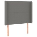 VidaXL Łóżko kontynentalne z materacem, ciemnoszara tkanina 80x200 cm