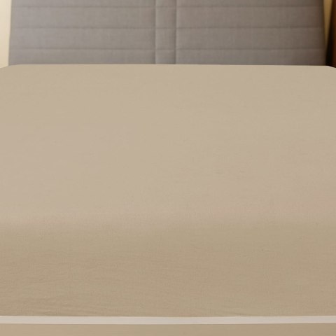 VidaXL Prześcieradło, taupe, 160x200 cm, dżersej bawełniany VidaXL Prześcieradło, taupe, 160x200 cm, dżersej bawełniany