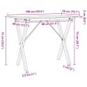 VidaXL Stół jadalniany z nogami w kształcie litery X, 100x50x75 cm