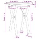 VidaXL Stół jadalniany z nogami w kształcie litery Y, 50x50x75 cm