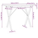 VidaXL Stół jadalniany z nogami w kształcie litery X, 100x50x75,5 cm