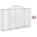 VidaXL Kosze gabionowe, 2 szt, 200x30x120/140 cm, galwanizowane żelazo