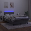VidaXL Łóżko kontynentalne z materacem i LED, szary aksamit, 120x200cm