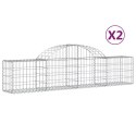 VidaXL Kosze gabionowe, 2 szt, 200x30x40/60 cm, galwanizowane żelazo