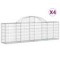 VidaXL Kosze gabionowe, 4 szt, 200x30x60/80 cm, galwanizowane żelazo