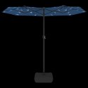 VidaXL Parasol ogrodowy podwójny z LED, lazurowy, 316x240 cm