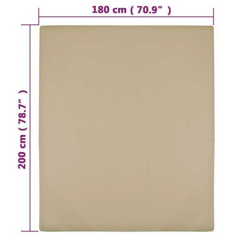 Prześcieradło, taupe, 180x200 cm, dżersej bawełniany Prześcieradło, taupe, 180x200 cm, dżersej bawełniany