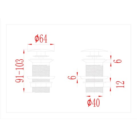 VidaXL Korek klik-klak bez funkcji przelewu, złoty, 6,4x6,4x9,1 cm VidaXL Korek klik-klak bez funkcji przelewu, złoty, 6,4x6,4x9,1 cm