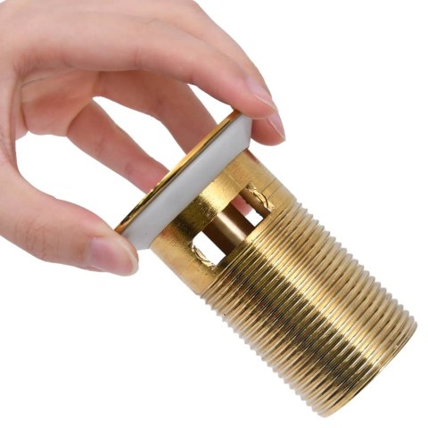 VidaXL Korek klik-klak z funkcją przelewu, złoty, 6,4x6,4x9,1 cm VidaXL Korek klik-klak z funkcją przelewu, złoty, 6,4x6,4x9,1 cm