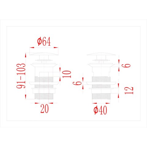 VidaXL Korek klik-klak z funkcją przelewu, złoty, 6,4x6,4x9,1 cm VidaXL Korek klik-klak z funkcją przelewu, złoty, 6,4x6,4x9,1 cm