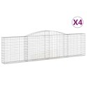 VidaXL Kosze gabionowe, 4 szt, 400x30x100/120 cm, galwanizowane żelazo